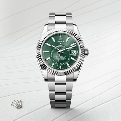 RLX Sky-Dweller Acier et Or Blanc Cadran Bleu - Vue 2
