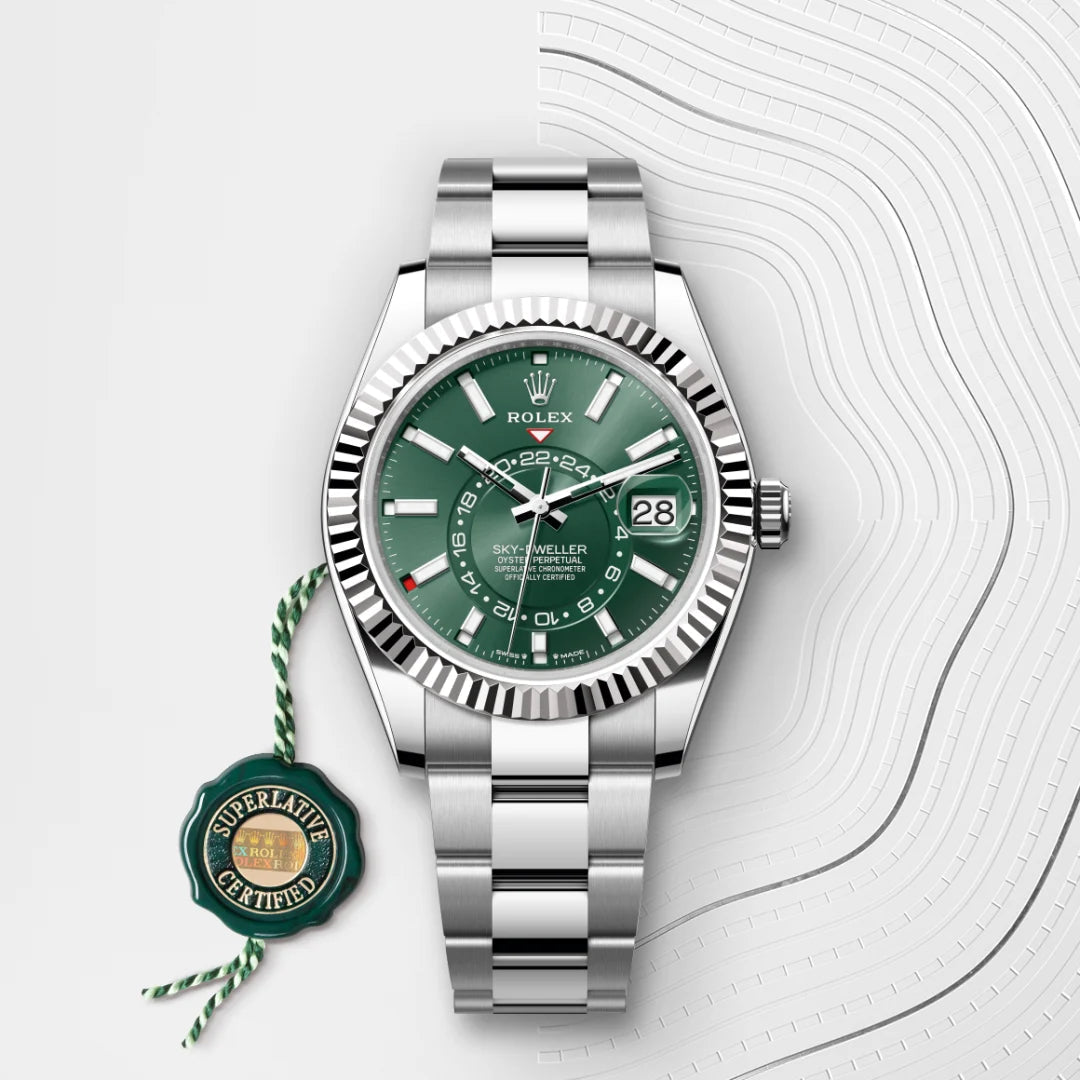 RLX Sky-Dweller Acier et Or Blanc Cadran Bleu - Vue 4