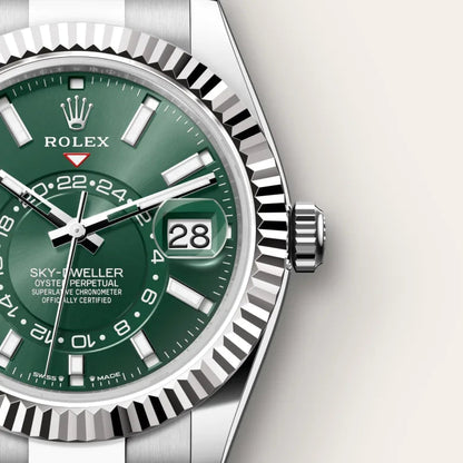 RLX Sky-Dweller Acier et Or Blanc Cadran Bleu - Vue 5