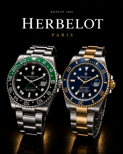 Duo GMT-Master II Sprite + Submariner Date Bicolore Or et Acier - HERBELOT Paris