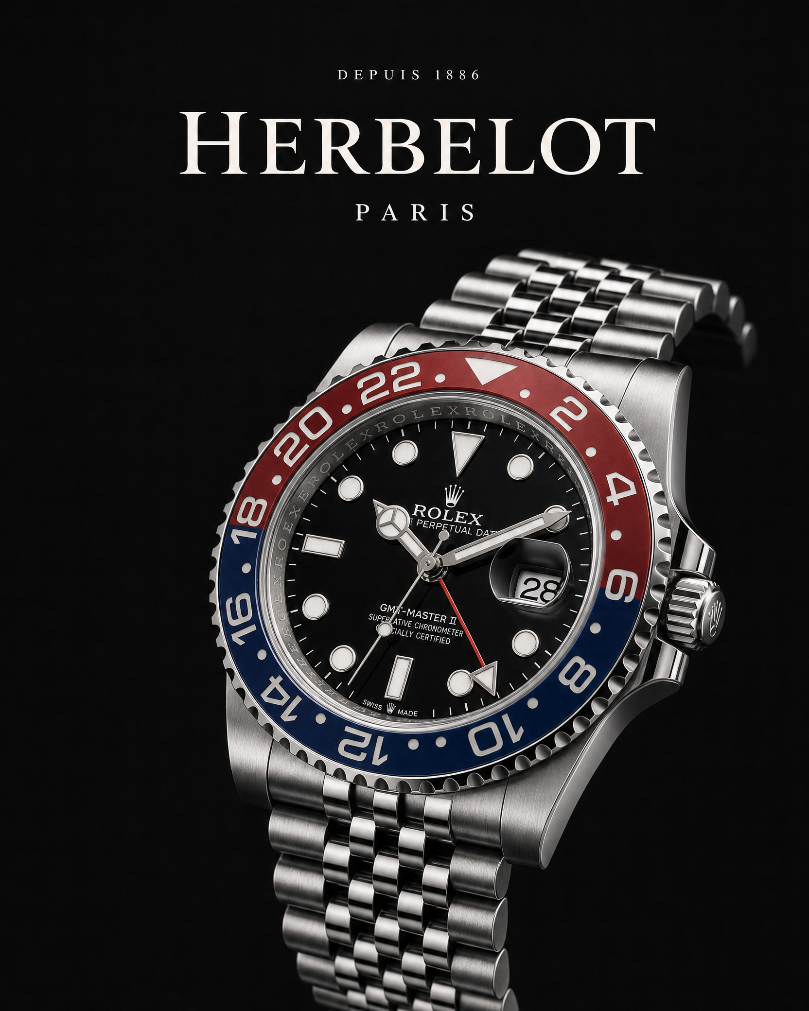 RLX GMT-Master II Pepsi Rouge et Bleu - HERBELOT Paris