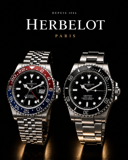 Duo GMT-Master II Pepsi + Submariner Sans Date - HERBELOT Paris