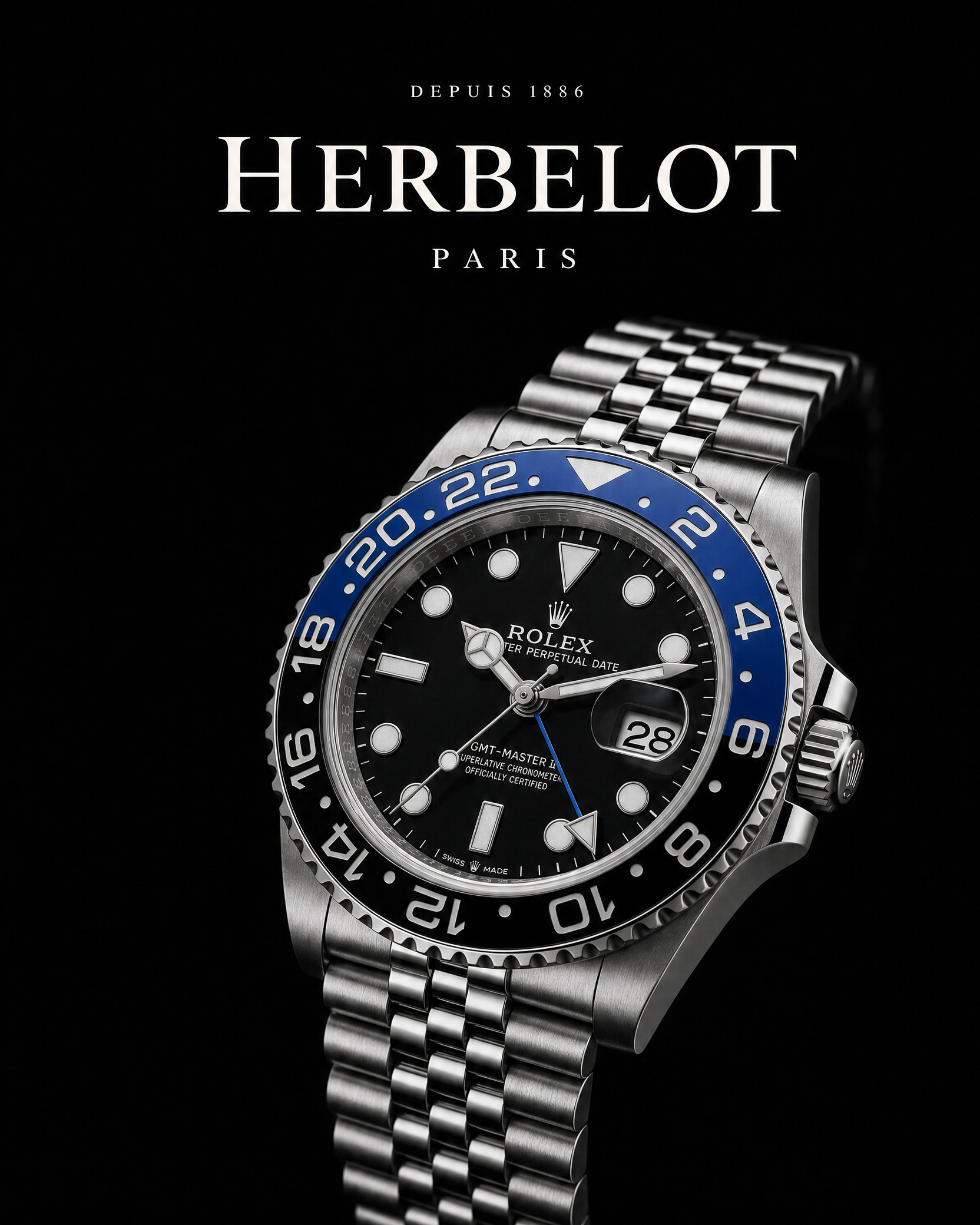 RLX GMT-Master II Batman Noir et Bleu - HERBELOT Paris