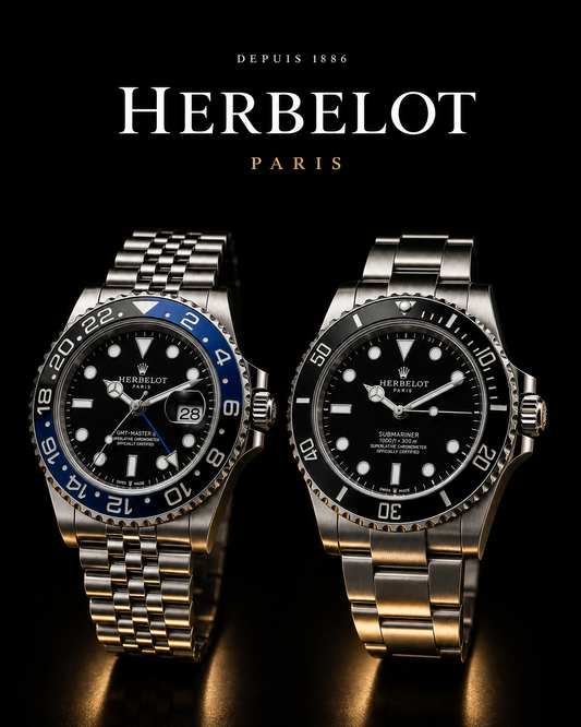 Duo GMT-Master II Batman + Submariner Sans Date - HERBELOT Paris