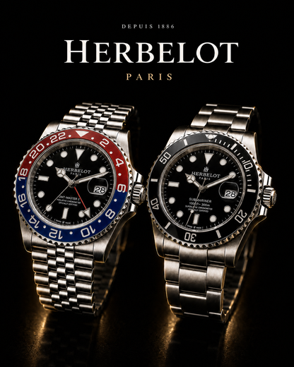 Duo GMT-Master II Pepsi + Submariner Date Cadran Noir - HERBELOT Paris