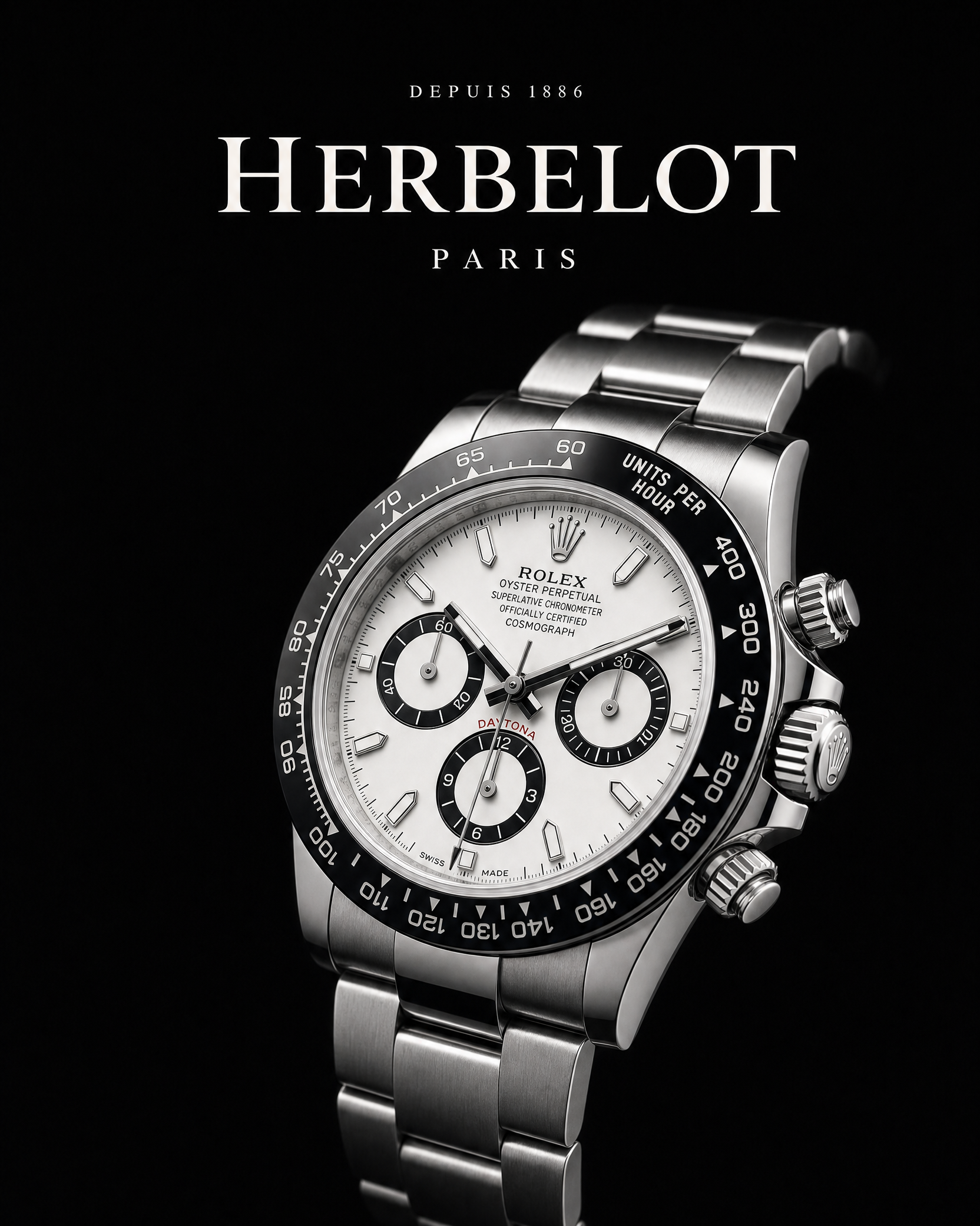 RLX Cosmograph Daytona Cadran Blanc Panda - HERBELOT Paris